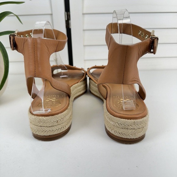 Vince Camuto Kathalia Flatform Sandal Gold Copper Sequin Espadrille Shoe Size 10 - Picture 5 of 9